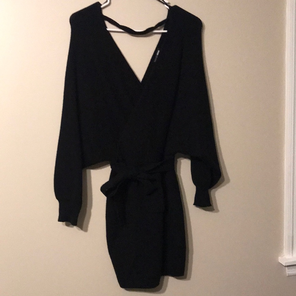 Thick black mini dress